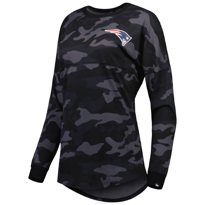 облекло Patriots Jersey нова ера черна камуфлажна тениска с дълъг ръкав Жени T8TH2662