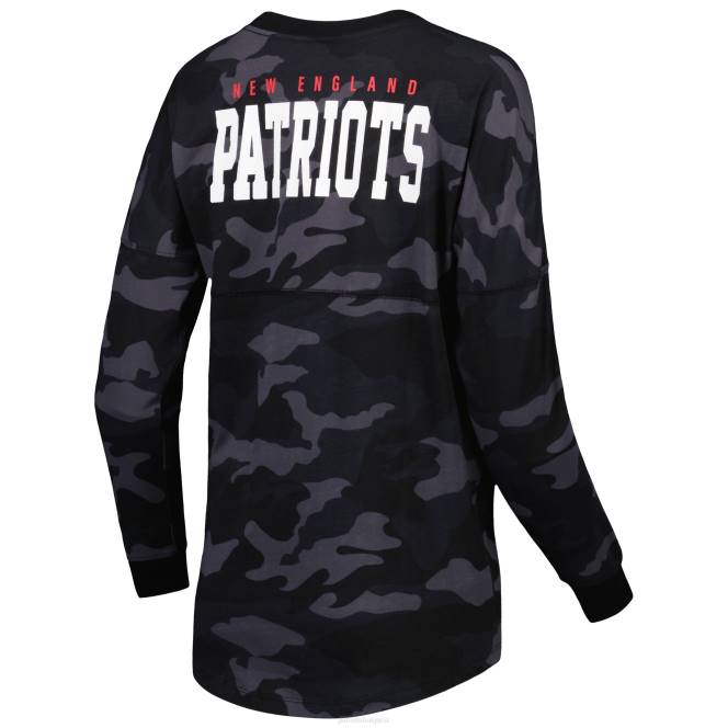 облекло Patriots Jersey нова ера черна камуфлажна тениска с дълъг ръкав Жени T8TH2662