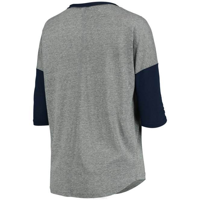 облекло Patriots Jersey сива/тъмносиня тениска с половин ръкав с допълнителни точки Жени T8TH2728