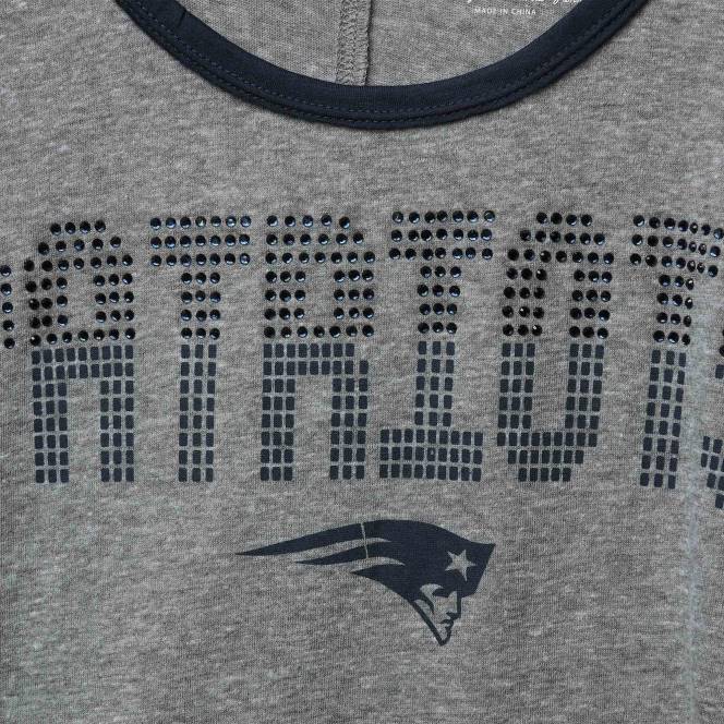 облекло Patriots Jersey сива/тъмносиня тениска с половин ръкав с допълнителни точки Жени T8TH2728