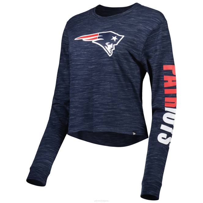 облекло Patriots Jersey тъмносиня тениска с дълъг ръкав от нова ера Жени T8TH2731