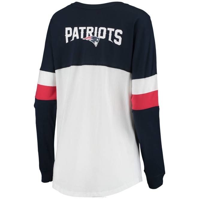 облекло Patriots Jersey нова ера атлетична университетска тениска с връзки и дълъг ръкав Жени T8TH2796