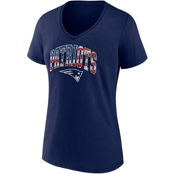 облекло Patriots Jersey Вълнообразна тениска с V-образно деколте с марка fanatics Жени T8TH2659