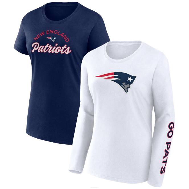 облекло Patriots Jersey комбиниран пакет тениска с марка fanatics тъмносиньо/бяло лека тениска с къс и дълъг ръкав Жени T8TH2634