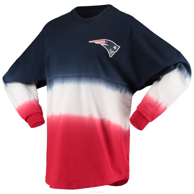 облекло Patriots Jersey тениска с дълъг ръкав с марка fanatics тъмносиньо/червено омбре Жени T8TH2635
