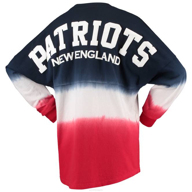 облекло Patriots Jersey тениска с дълъг ръкав с марка fanatics тъмносиньо/червено омбре Жени T8TH2635