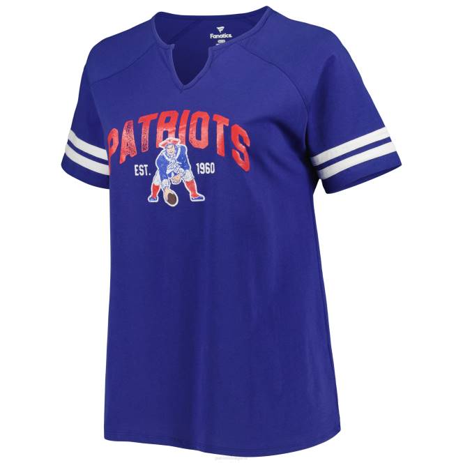 облекло Patriots Jersey тениска тип реглан с кралска марка fanatics, голям размер, връщане назад Жени T8TH2681
