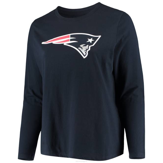 облекло Patriots Jersey тениска с дълъг ръкав с основно лого с голям размер на fanatics Жени T8TH2734