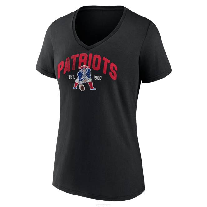 облекло Patriots Jersey fanatics брандирана черна тениска с голям размер с v-образно деколте Жени T8TH2674