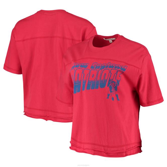 облекло Patriots Jersey junk food тениска с червен шампион Жени T8TH2758