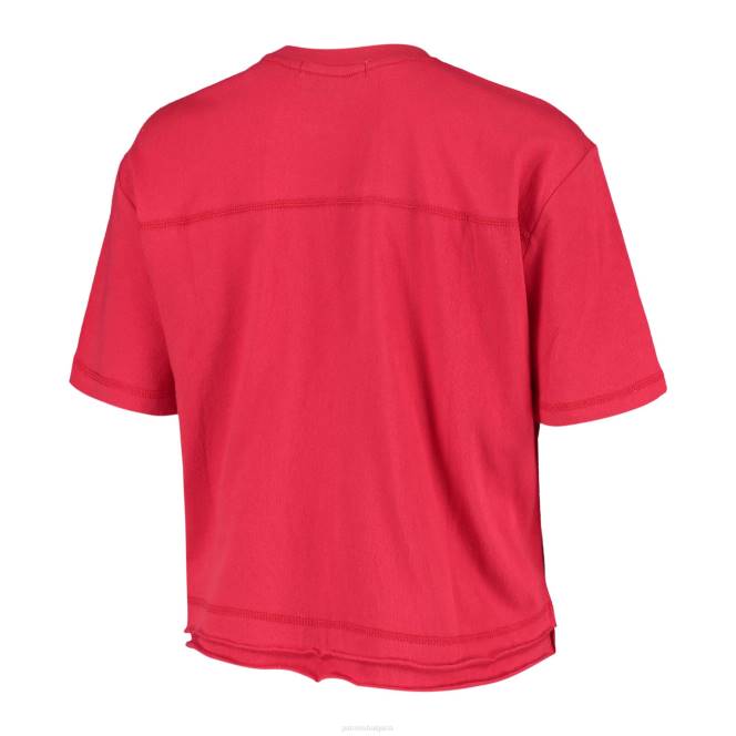 облекло Patriots Jersey junk food тениска с червен шампион Жени T8TH2758