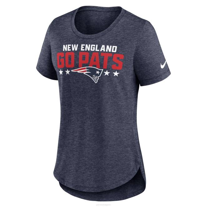 облекло Patriots Jersey nike тениска Heather Navy местна мода от три смеси Жени T8TH2701