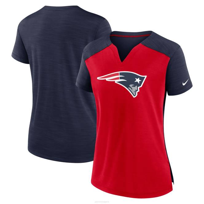 облекло Patriots Jersey nike червена/темносиня тениска с вдлъбнатина над врата Жени T8TH2647