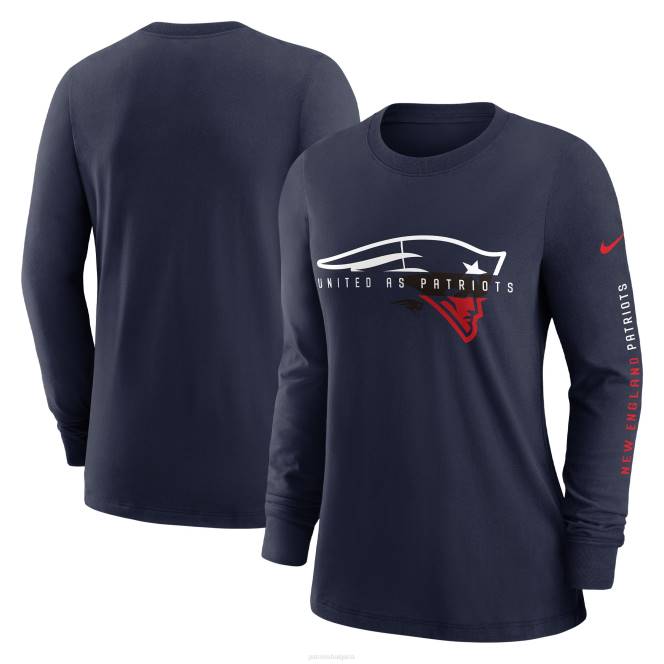 облекло Patriots Jersey тениска с дълъг ръкав nike синьо Жени T8TH2730
