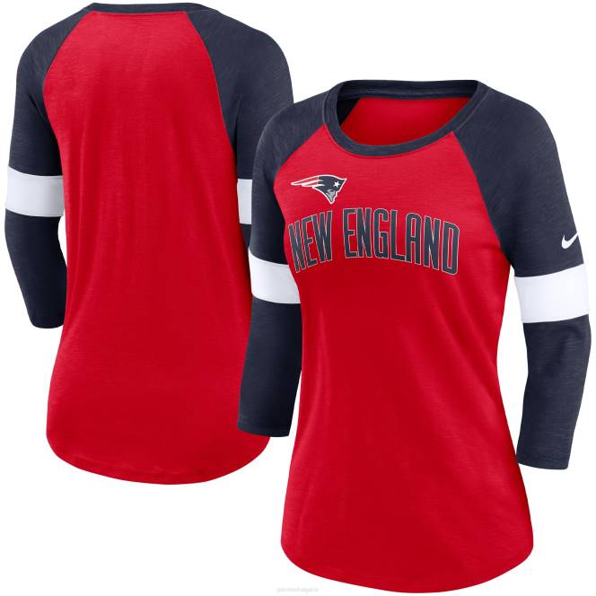 облекло Patriots Jersey тениска nike heather red/heather navy football pride raglan 3/4-sleeve Жени T8TH2658