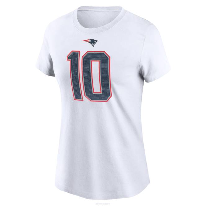 облекло Patriots Jersey Тениска с име и номер на nike mac jones white player Жени T8TH2792