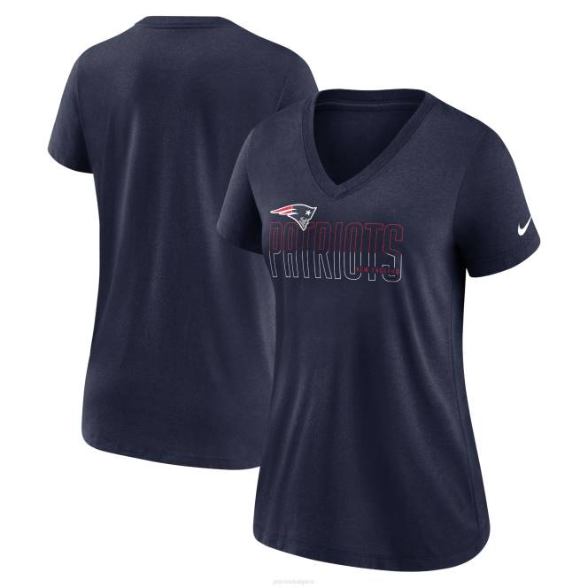 облекло Patriots Jersey nike тениска с v-образно деколте с тройна комбинация от три цвята Жени T8TH2684