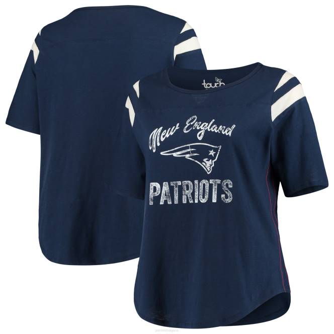 облекло Patriots Jersey touchdown тениска с половин ръкав с извивка на допир в синьо Жени T8TH2710