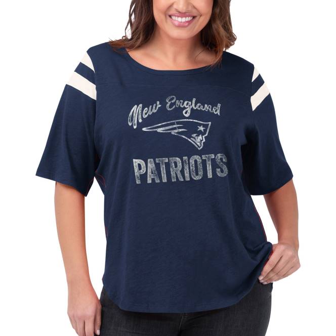 облекло Patriots Jersey touchdown тениска с половин ръкав с извивка на допир в синьо Жени T8TH2710