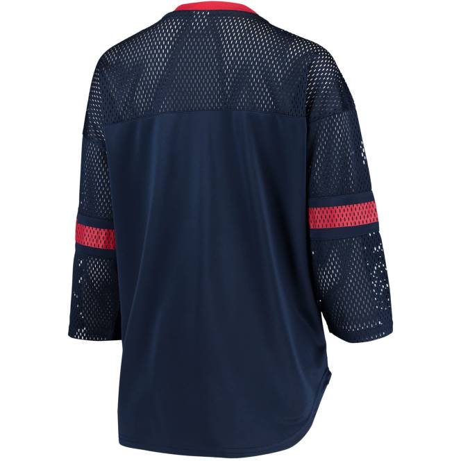 облекло Patriots Jersey стартова тениска с v-образно деколте и 3/4 ръкави с връзки Жени T8TH2787