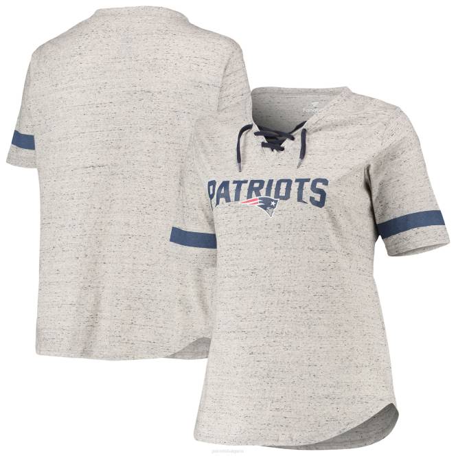 облекло Patriots Jersey сива тениска с голям размер и v-образно деколте Жени T8TH2685