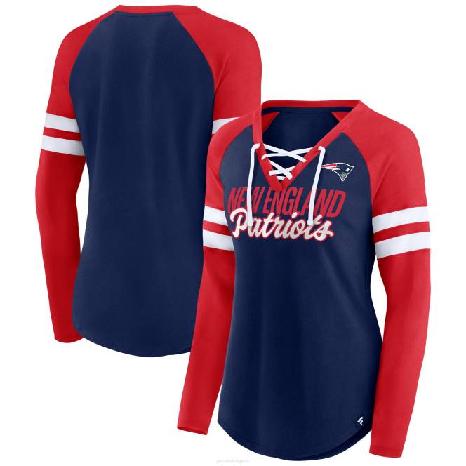 облекло Patriots Jersey тениска с дълъг ръкав с v-образно деколте и дълги ръкави с дълъг ръкав Жени T8TH2712