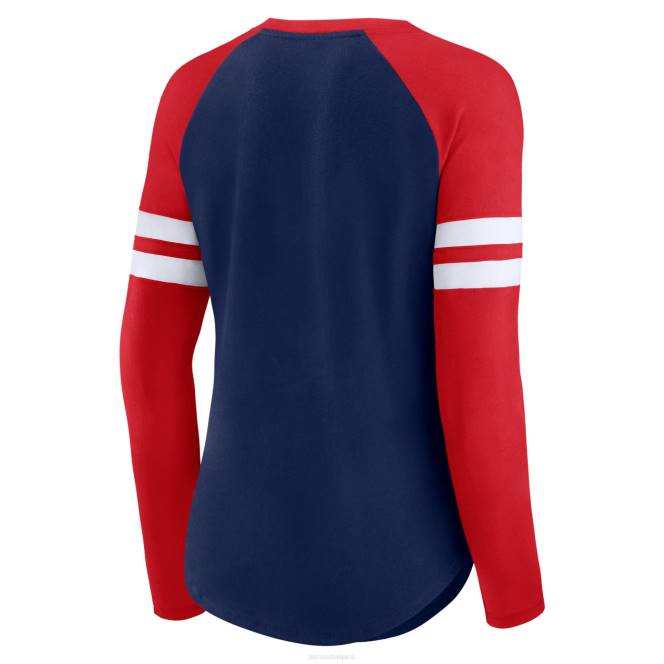 облекло Patriots Jersey тениска с дълъг ръкав с v-образно деколте и дълги ръкави с дълъг ръкав Жени T8TH2712