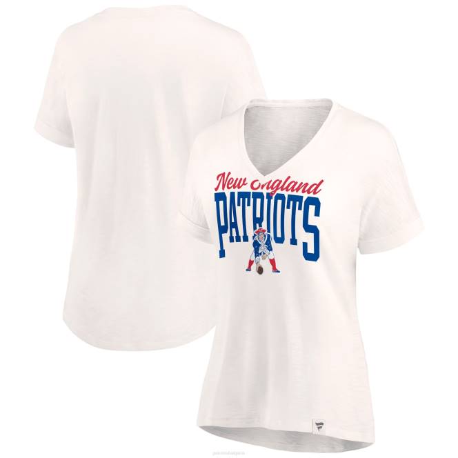 облекло Patriots Jersey Лека тениска с v-образно деколте мотивираща сила с марка fanatics Жени T8TH2653