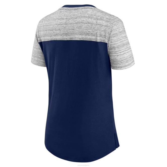 облекло Patriots Jersey тениска с v-образно деколте с марка fanatics, тъмносиня/сива с хълмисто сиво Жени T8TH2683