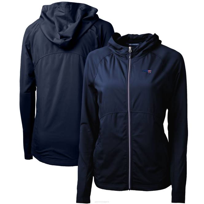 облекло Patriots Jersey еко плетено яке с пълен цип с кройка и долар Жени T8TH1092