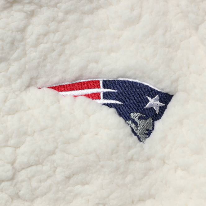 облекло Patriots Jersey кремава атлетична шерпа от нова ера с пълен цип Жени T8TH904