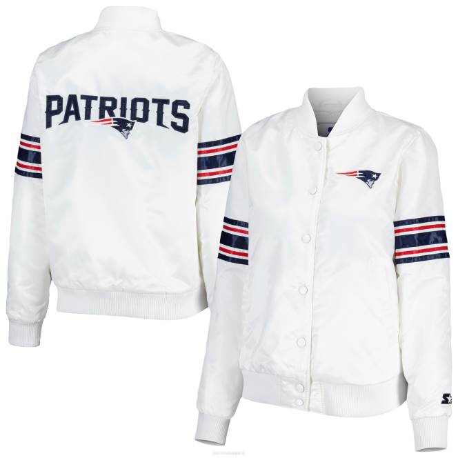 облекло Patriots Jersey начално бяло сатенено университетско яке Жени T8TH915