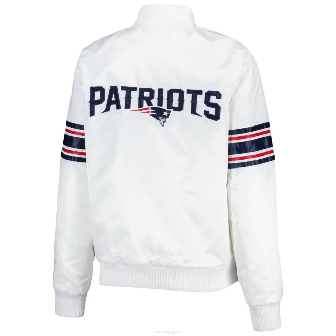 облекло Patriots Jersey начално бяло сатенено университетско яке Жени T8TH915