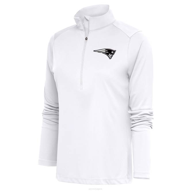облекло Patriots Jersey antigua бяло метално лого tribute горнище с половин цип Жени T8TH993