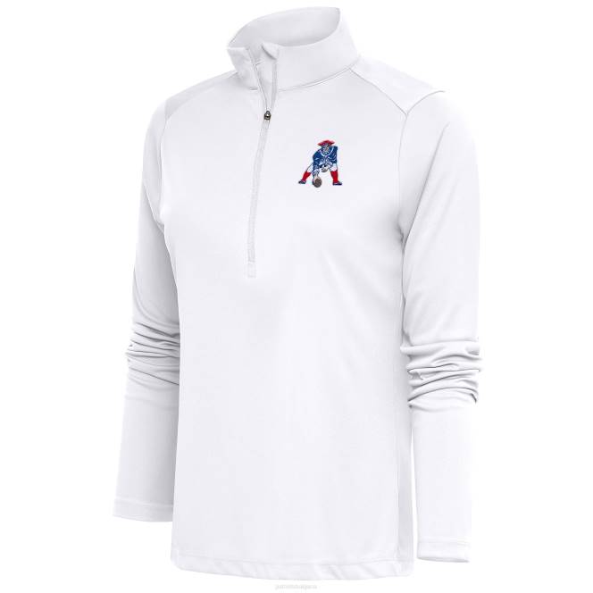 облекло Patriots Jersey antigua white throwback logo tribute пуловер с половин цип Жени T8TH992