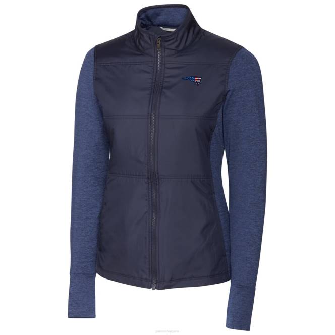 облекло Patriots Jersey cutter & buck морско американско стелт яке с пълен цип Жени T8TH1034