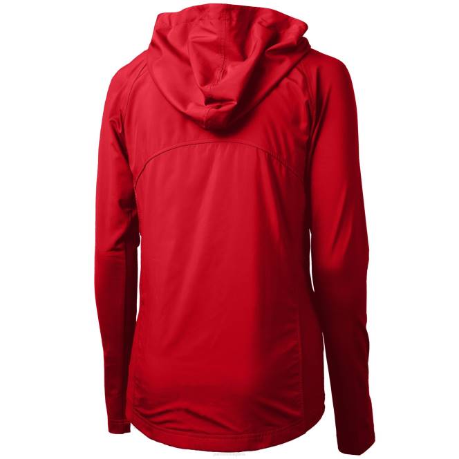 облекло Patriots Jersey cutter & buck червено адаптирано екологично плетено яке с пълен цип Жени T8TH1083