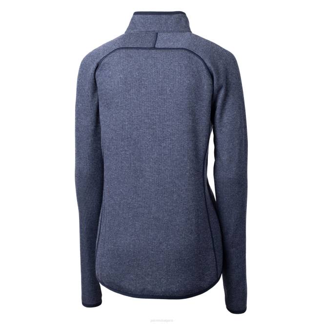 облекло Patriots Jersey cutter & buck тъмносиня каска лого грот пуловер плетено яке с цял цип Жени T8TH856