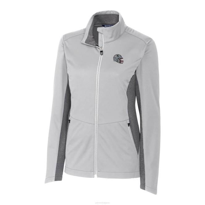 облекло Patriots Jersey cutter & buck хедър сива каска лого навигация софтшел яке с пълен цип Жени T8TH919