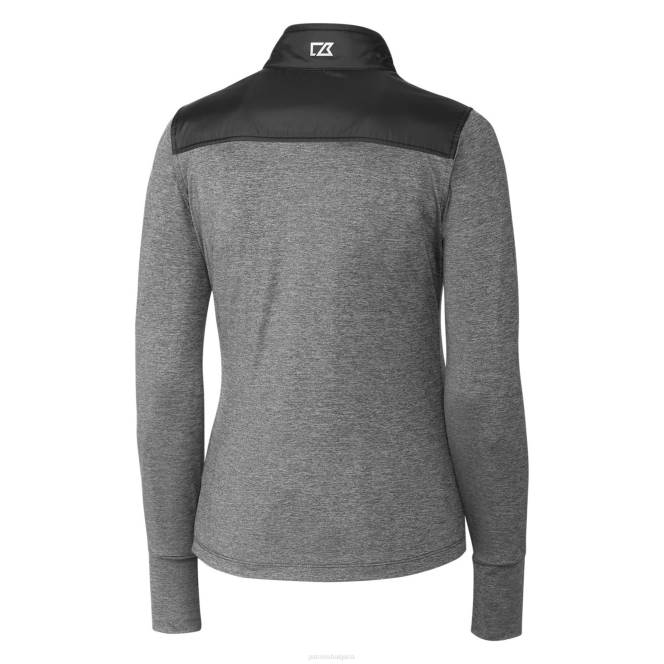 облекло Patriots Jersey cutter & buck black throwback лого стелт хибридно ватирано яке с цял цип Жени T8TH1048