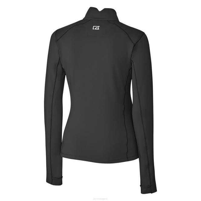 облекло Patriots Jersey cutter & buck black throwback лого traverse еластичен пуловер с четвърт цип Жени T8TH1035