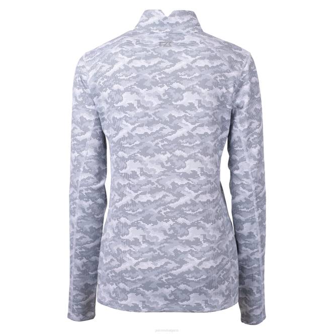 облекло Patriots Jersey cutter & buck charcoal шлем лого траверс камуфлажна щампа еластичен пуловер с четвърт цип Жени T8TH881