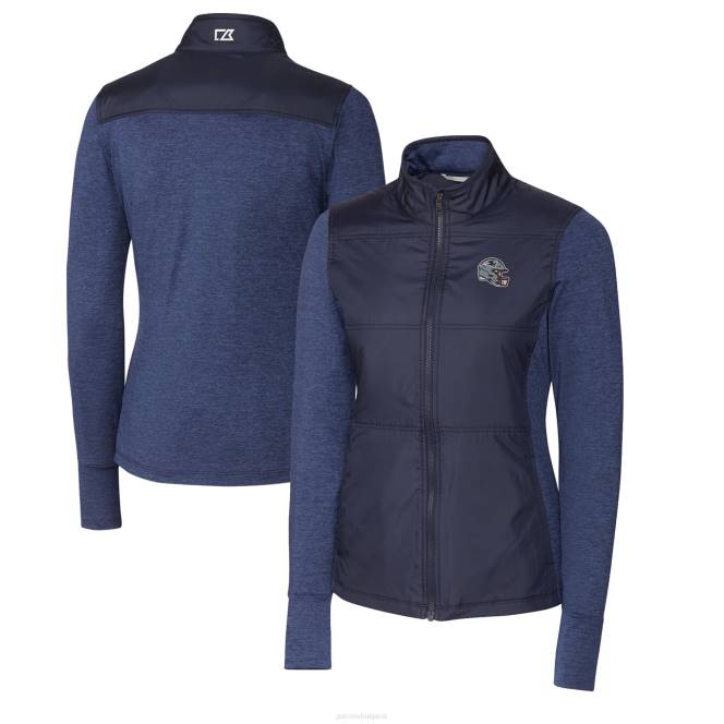 облекло Patriots Jersey cutter & buck тъмносиньо лого на каска drytec stealth hybrid ватирано яке с ветровка с пълен цип Жени T8TH859