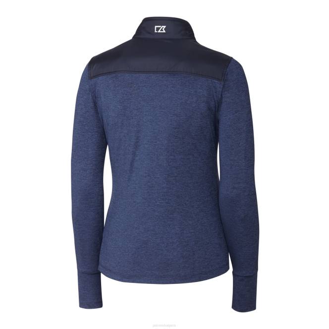 облекло Patriots Jersey cutter & buck тъмносиньо лого на каска drytec stealth hybrid ватирано яке с ветровка с пълен цип Жени T8TH859