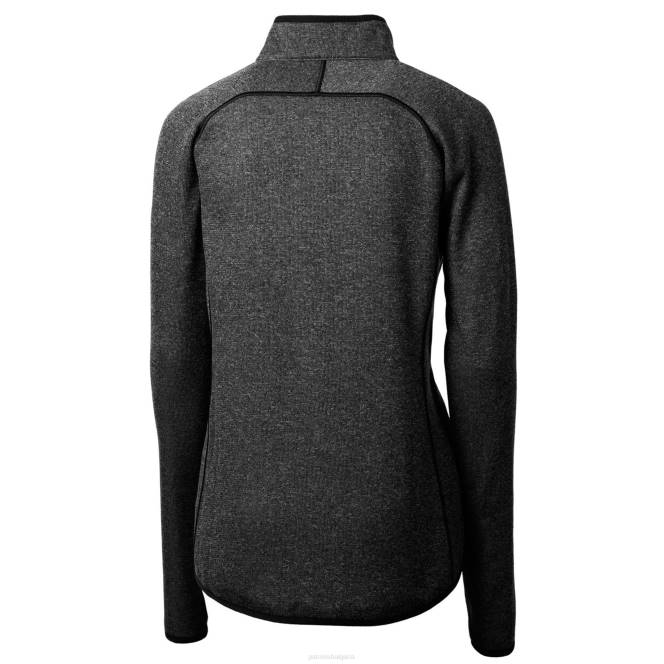 облекло Patriots Jersey cutter & buck heather charcoal връщане лого грот пуловер плетено поларено яке с цял цип Жени T8TH1047