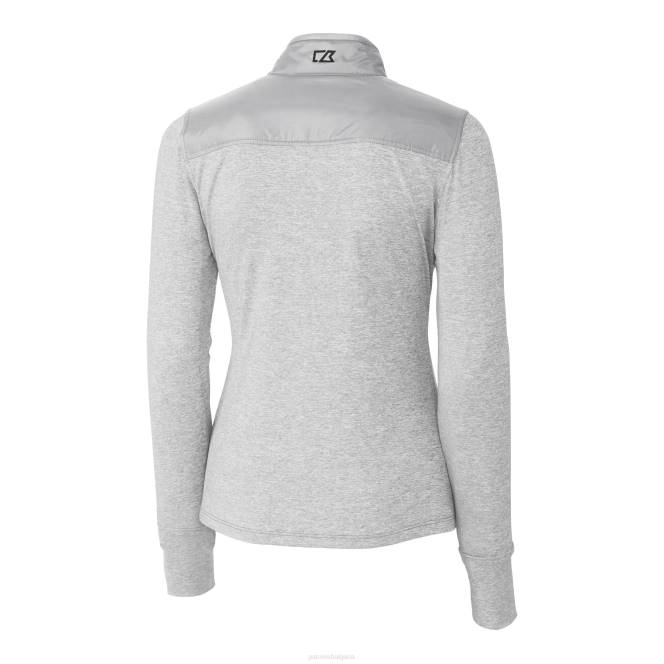 облекло Patriots Jersey cutter & buck heather grey helmet logo drytec stealth hybrid ватирано яке с цял цип ветровка Жени T8TH858