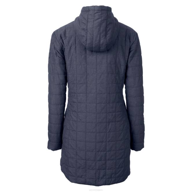 облекло Patriots Jersey cutter & buck хедър синьо лого на каска rainier primaloft еко изолирано дълго палто с качулка Жени T8TH870