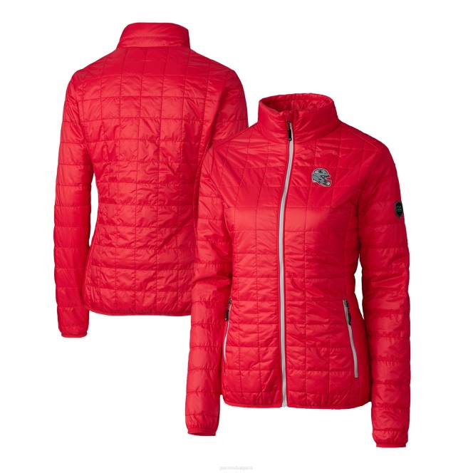 облекло Patriots Jersey cutter & buck червена каска лого rainier primaloft еко изолирано яке с пълни ципове Жени T8TH875