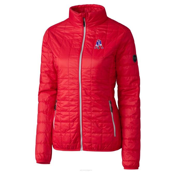 облекло Patriots Jersey cutter & buck red throwback лого rainier primaloft еко пухено яке с пълен цип Жени T8TH1087
