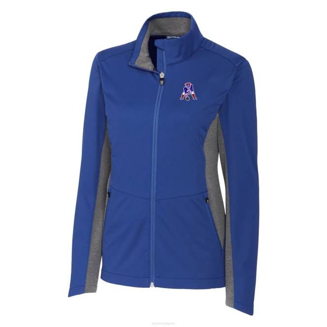 облекло Patriots Jersey cutter & buck royal throwback logo navigate меко яке с пълен цип Жени T8TH1056